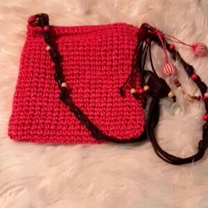 ANCHORS AWAY Pink Straw Hand Bag‎
